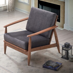 Charcoal and Brown Accent Chair with Removable Cushion B062S00567