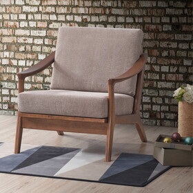 Light Brown and Brown Accent Chair with Removable Cushion B062S00568