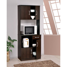 Espresso 4-Door Kitchen Cabinet with 1 Drawer B062S00572