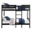 Black Twin/Twin Bunk Bed with Ladder B062S00576