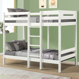 White Twin/Twin Bunk Bed with Ladder B062S00577