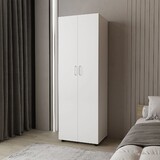White Armoire with 2 Doors and Hanging Rod B062S00621