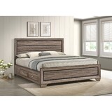 Carbon Washed Taupe Wood California King Storage Panel Bed