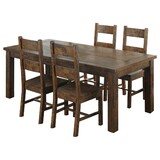 Mina Rustic Golden Brown 5-piece Dining Table Set B062S00794