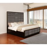 Drea Grey and Smoked Peppercorn Eastern King Panel Bed B062S00822