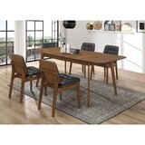 Draper Natural Walnut and Black 5-piece Rectangular Dining Set B062S01233