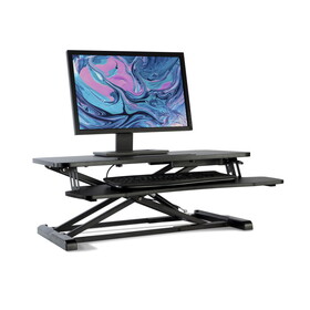 Atlantic Height Adjustable Large Standing Desk Converter, Black - Gas Spring, Desktop Riser B06481298