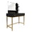 Adeline Vanity w/Mirror LED Lights including Stools in Black