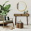 Bohemian Table, 2 Natural Rattan drawers in Walnut B064P191195