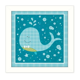 "Beetle and Bob Baby Whale" by Annie LaPoint, Printed Wall Art, Ready to Hang Framed Poster, White Frame B06785098