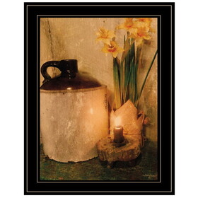 "Daffodils by Candlelight" by Anthony Smith, Ready to Hang Framed Print, Black Frame B06785115