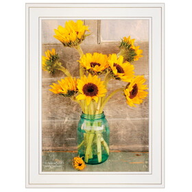 "Country Sunflowers I" by Anthony Smith, Ready to Hang Framed print, White Frame B06785123