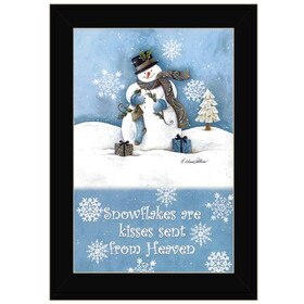 "Trendy Snowman" by Diane Arthur, Printed Wall Art, Ready to Hang Framed Poster, Black Frame B06785133