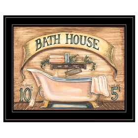 "Bath House" by Becca Barton, Ready to Hang Framed Print, Black Frame B06785140