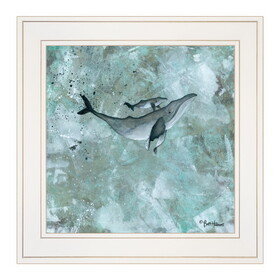 "Simplicity Humpback" "by Britt Hallowell, Ready to Hang Framed Print, White Frame B06785155