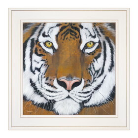 "Tiger Gaze" by Britt Hallowell, Ready to Hang Framed Print, White Frame B06785159