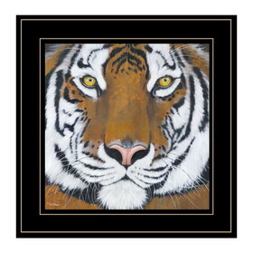 "Tiger Gaze" by Britt Hallowell, Ready to Hang Framed Print, Black Frame B06785160