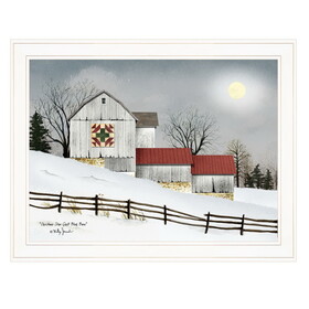 "Christmas Star Quilt Block Barn" by Billy Jacobs, Ready to Hang Framed Print, White Frame B06785180