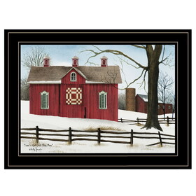 "Lover's Knot Quilt Block Barn" by Billy Jacobs, Ready to Hang Framed Print, Black Frame B06785215
