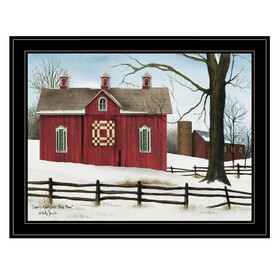 "Lover's Knot Quilt Block Barn" by Billy Jacobs, Ready to Hang Framed Print, Black Frame B06785217
