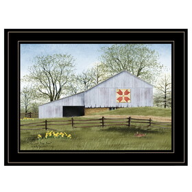 "Tulip Quilt Block Barn" by Billy Jacobs, Ready to Hang Framed Print, Black Frame B06785219