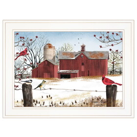 "Winter Friends" by Billy Jacobs, Ready to Hang Framed Print, White Frame B06785252