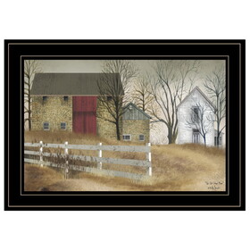 "The Old Stone Barn" by Billy Jacobs, Ready to Hang Framed Print, Black Frame B06785266