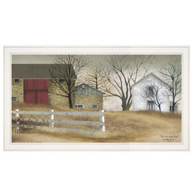 "The Old Stone Barn" by Billy Jacobs, Ready to Hang Framed Print, White Frame B06785269