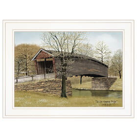 "The Old Humpback Bridge" by Billy Jacobs, Ready to Hang Framed Print, White Frame B06785288