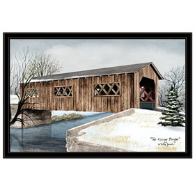"The Kissing Bridge" by Billy Jacobs, Ready to Hang Framed Print, Black Frame B06785307