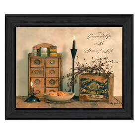 "Friendship is the Spice of Life" by Billy Jacobs, Printed Wall Art, Ready to Hang Framed Poster, Black Frame B06785351
