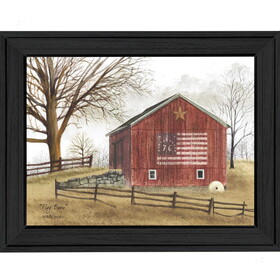 "Flag Barn" by Billy Jacobs, Printed Wall Art, Ready to Hang Framed Poster, Black Frame B06785372