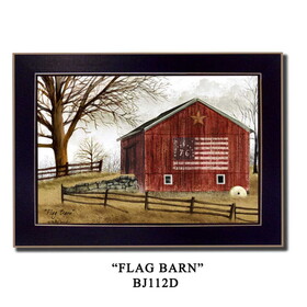 "Flag Barn" by Billy Jacobs, Printed Wall Art, Ready to Hang Framed Poster, Black Frame B06785373