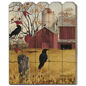 "Autumn Gold" by Billy Jacobs, Printed Wall Art on a Wood Picket Fence B06785385