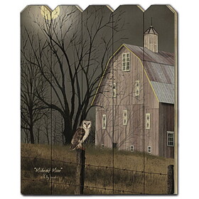 "Midnight Moon" by Billy Jacobs, Printed Wall Art on a Wood Picket Fence B06785392