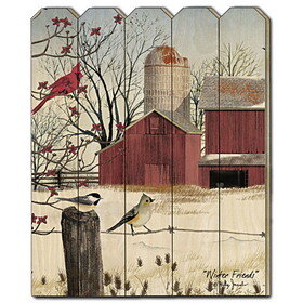 "Winter Friends" by Billy Jacobs, Printed Wall Art on a Wood Picket Fence B06785398