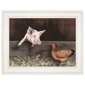 "Bacon & Eggs" by Billy Jacobs, Ready to Hang Framed Print, White Frame B06785439