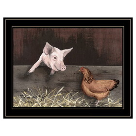 "Bacon & Eggs" by Billy Jacobs, Ready to Hang Framed Print, Black Frame B06785440