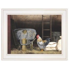 "Chicken Feed" by Billy Jacobs, Ready to Hang Framed Print, White Frame B06785441