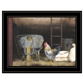 "Chicken Feed" by Billy Jacobs, Ready to Hang Framed Print, Black Frame B06785442