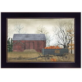 "Pumpkin Wagon" by Billy Jacobs, Ready to Hang Framed Print, Black Frame B06785447