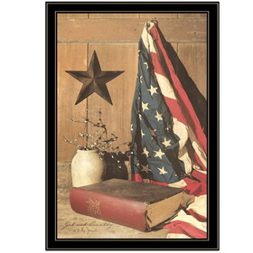 "God and Country" by Billy Jacobs, Ready to Hang Framed Print, Black Frame B06785460