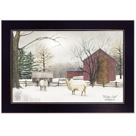 "Winter Coat (sheep)" by Billy Jacobs, Ready to Hang Framed Print, Black Frame B06785461