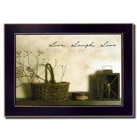 "Live, Laugh and Love" by Billy Jacobs, Printed Wall Art, Ready to Hang Framed Poster, Black Frame B06785489