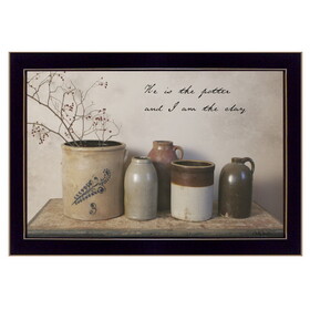 "He is the Potter" by Billy Jacobs, Printed Wall Art, Ready to Hang Framed Poster, Black Frame B06785498