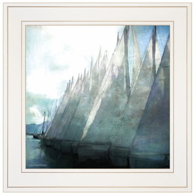 "Sailboat Marina I" by Bluebird Barn Group, Ready to Hang Framed Print, White Frame B06785503