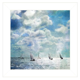 "Sailing White Waters" by Bluebird Barn Group, Ready to Hang Framed Print, White Frame B06785505