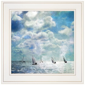 "Sailing White Waters" by Bluebird Barn Group, Ready to Hang Framed Print, White Frame B06785506