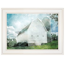 "White Barn" by Bluebird Barn, Ready to Hang Framed Print, White Frame B06785512