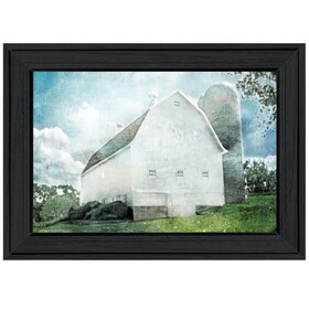 "White Barn" by Bluebird Barn, Ready to Hang Framed Print, Black Frame B06785513